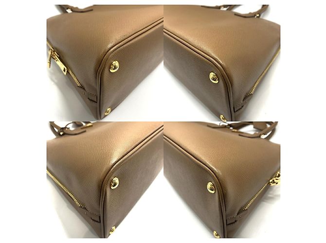 Borsa Tote Prada in pelle Saffiano Marrone - vista 3