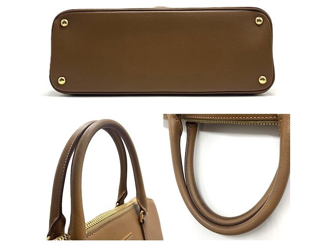 Borsa Tote Prada in pelle Saffiano Marrone - vista 4