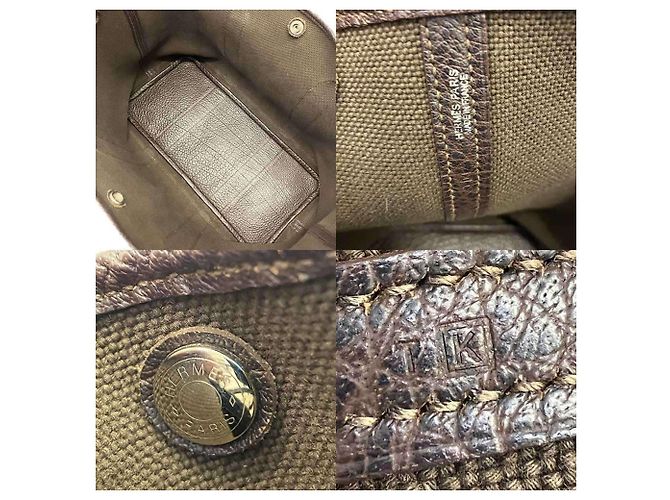 Hermès Borsa Tote Hermes Garden PM Marrone - vista 6