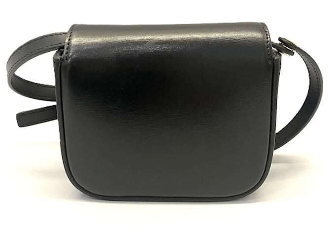 Céline Borsa a tracolla Mini Claude Triomphe in pelle nera Celine Nero - vista 2