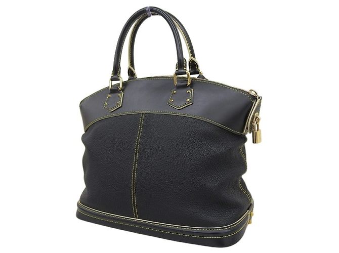 Borsa Louis Vuitton Suhali Lockit MM Nero - vista 2
