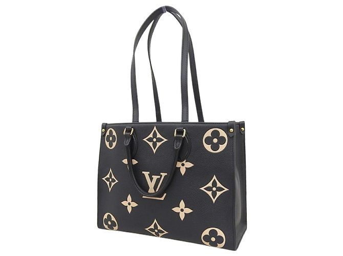 Borsa Tote Louis Vuitton Monogram Empreinte OnTheGo MM M45495 Nero Beige - vista 2
