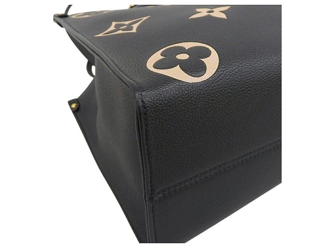 Borsa Tote Louis Vuitton Monogram Empreinte OnTheGo MM M45495 Nero Beige - vista 4