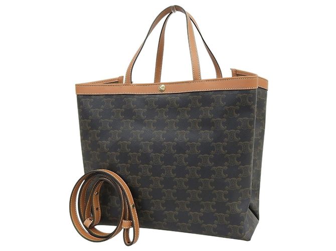 Céline Borsa Cabas Quadrata Small Triomphe Celine Marrone - vista 2
