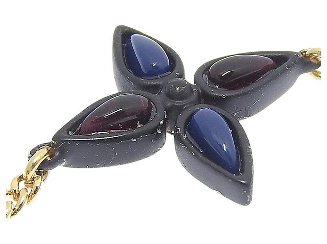 Bracciale Charm Louis Vuitton M61157 Nero Rosso Blu D'oro Bordò - vista 4