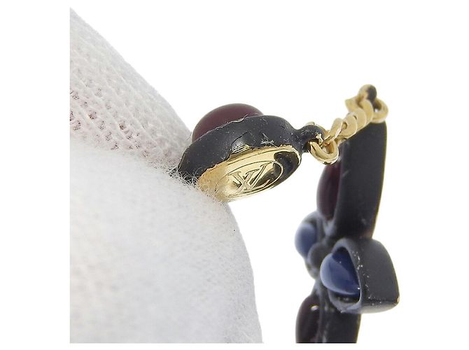 Bracciale Charm Louis Vuitton M61157 Nero Rosso Blu D'oro Bordò - vista 5