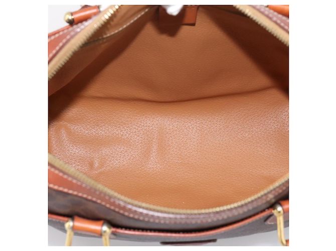 Céline CELINE Borsa Mini Boston in tela Macadam PVC Pelle Marrone Oro Auth 197819A D'oro - vista 10