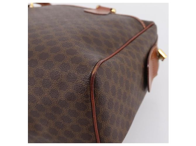 Céline CELINE Borsa Mini Boston in tela Macadam PVC Pelle Marrone Oro Auth 197819A D'oro - vista 15