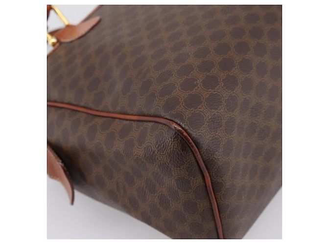 Céline CELINE Borsa Mini Boston in tela Macadam PVC Pelle Marrone Oro Auth 197819A D'oro - vista 16