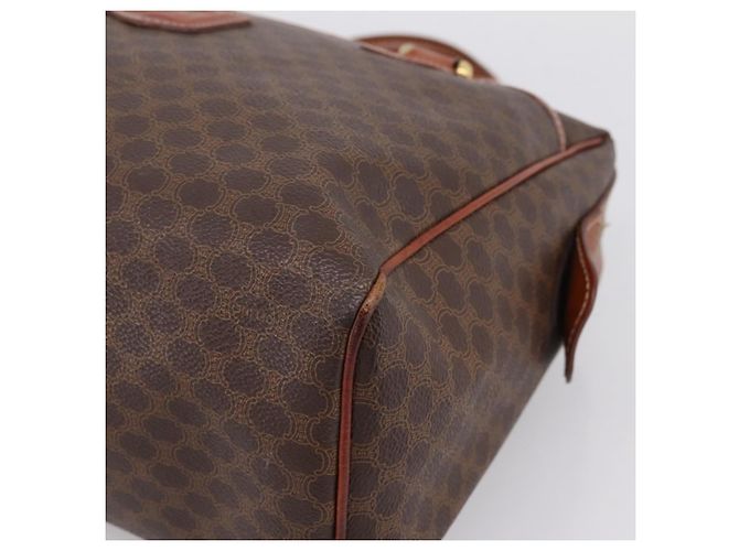 Céline CELINE Borsa Mini Boston in tela Macadam PVC Pelle Marrone Oro Auth 197819A D'oro - vista 9
