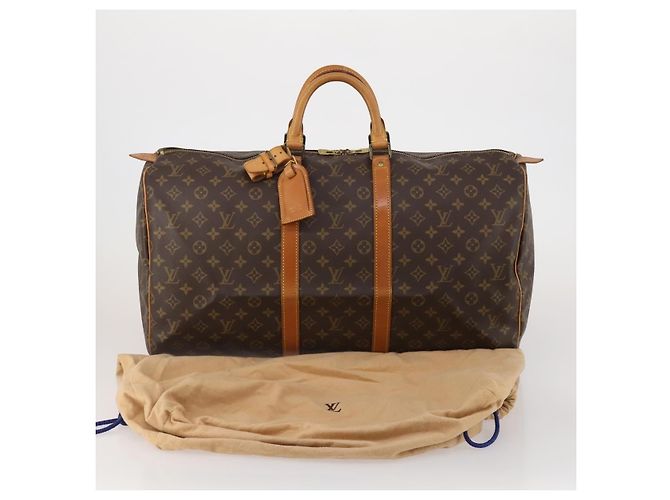 LOUIS VUITTON Monogram Keepall 55 Boston Bag M41424 LV Auth 195976A Monogramma - vista 12