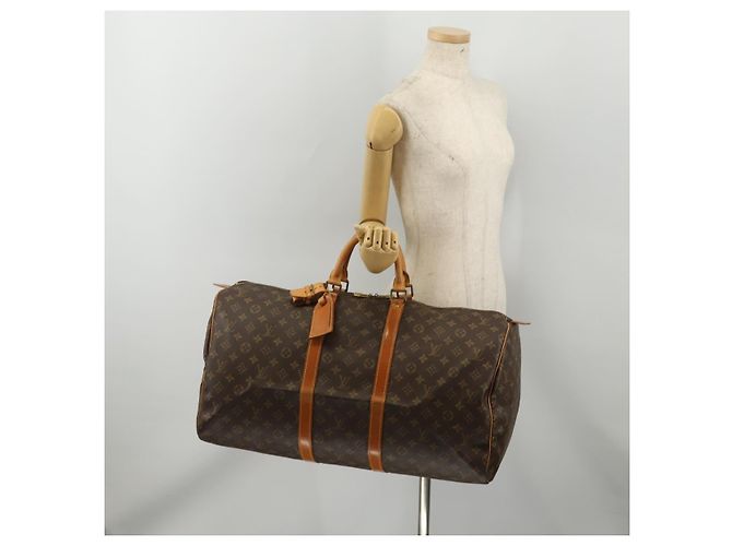 LOUIS VUITTON Monogram Keepall 55 Boston Bag M41424 LV Auth 195976A Monogramma - vista 23