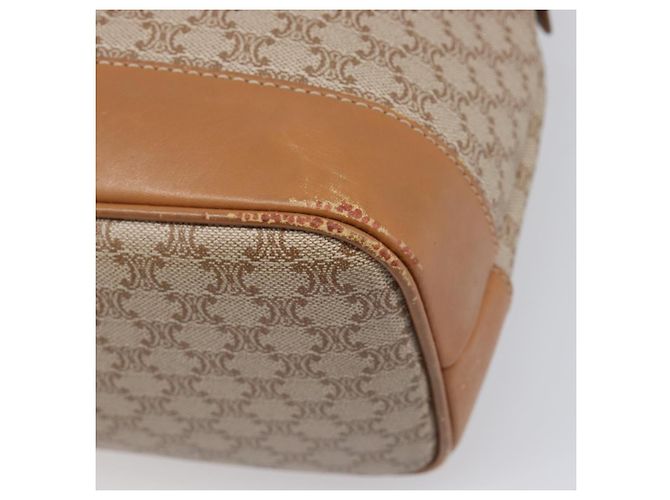 Céline Borsa a tracolla CELINE Macadam Canvas PVC Beige Gold Auth 197804 D'oro - vista 15