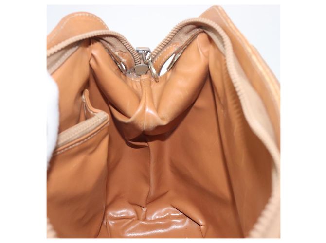 Céline Borsa a tracolla CELINE Macadam Canvas PVC Beige Gold Auth 197804 D'oro - vista 19