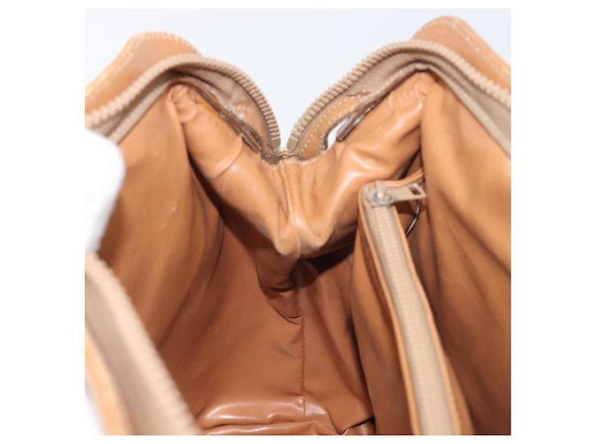 Céline Borsa a tracolla CELINE Macadam Canvas PVC Beige Gold Auth 197804 D'oro - vista 20