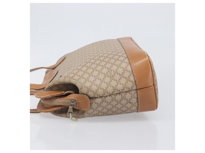 Céline Borsa a tracolla CELINE Macadam Canvas PVC Beige Gold Auth 197804 D'oro - vista 4