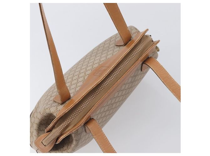 Céline Borsa a tracolla CELINE Macadam Canvas PVC Beige Gold Auth 197804 D'oro - vista 6