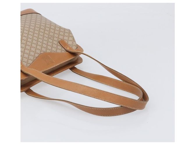 Céline Borsa a tracolla CELINE Macadam Canvas PVC Beige Gold Auth 197804 D'oro - vista 7