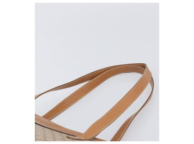 Céline Borsa a tracolla CELINE Macadam Canvas PVC Beige Gold Auth 197804 D'oro - vista 8