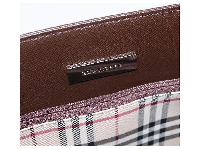 Borsa a mano BURBERRY in pelle marrone argento Auth BA15380A - vista 10