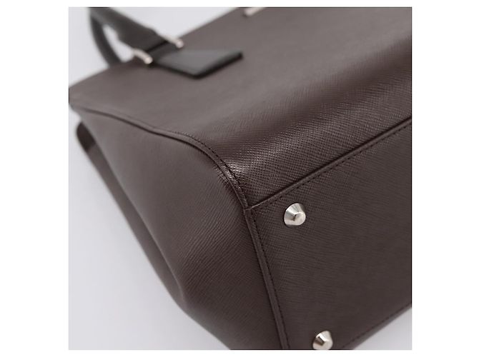 Borsa a mano BURBERRY in pelle marrone argento Auth BA15380A - vista 14