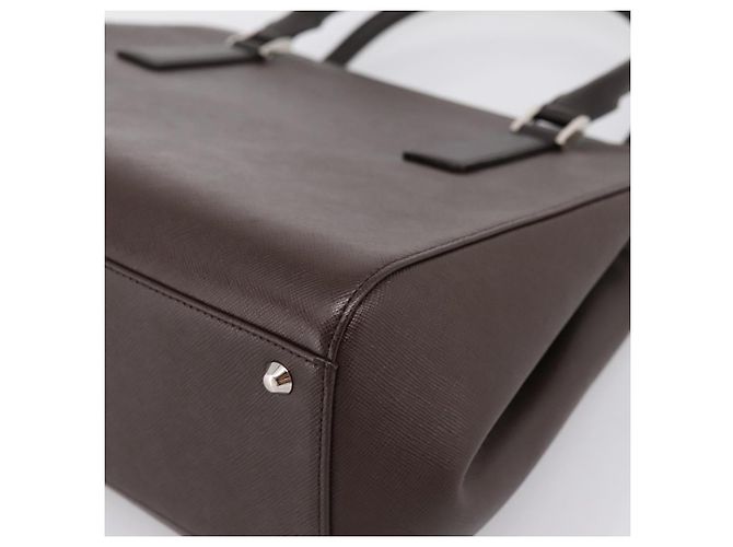 Borsa a mano BURBERRY in pelle marrone argento Auth BA15380A - vista 15
