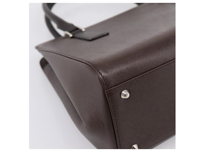 Borsa a mano BURBERRY in pelle marrone argento Auth BA15380A - vista 16