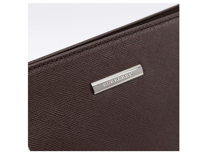 Borsa a mano BURBERRY in pelle marrone argento Auth BA15380A - vista 17