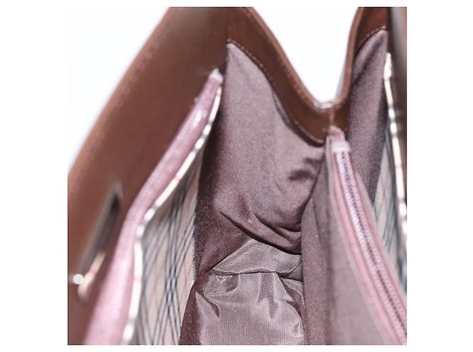 Borsa a mano BURBERRY in pelle marrone argento Auth BA15380A - vista 18