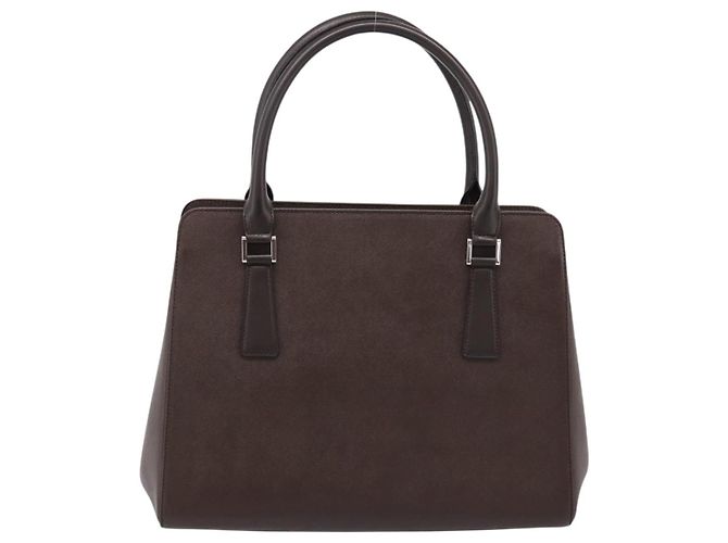 Borsa a mano BURBERRY in pelle marrone argento Auth BA15380A - vista 2