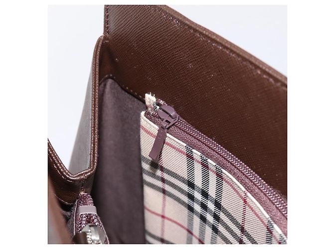 Borsa a mano BURBERRY in pelle marrone argento Auth BA15380A - vista 20