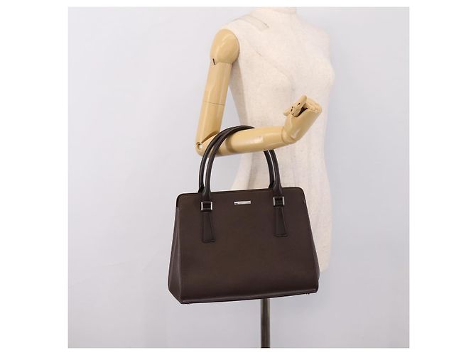 Borsa a mano BURBERRY in pelle marrone argento Auth BA15380A - vista 25