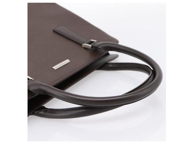 Borsa a mano BURBERRY in pelle marrone argento Auth BA15380A - vista 7