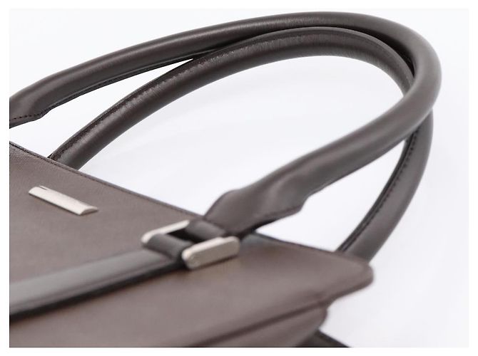 Borsa a mano BURBERRY in pelle marrone argento Auth BA15380A - vista 8