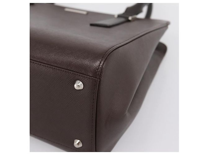 Borsa a mano BURBERRY in pelle marrone argento Auth BA15380A - vista 9
