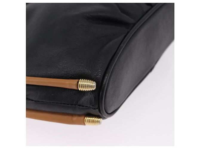 Borsa a tracolla SAINT LAURENT in pelle nera e oro Auth 199576A Nero D'oro - vista 14
