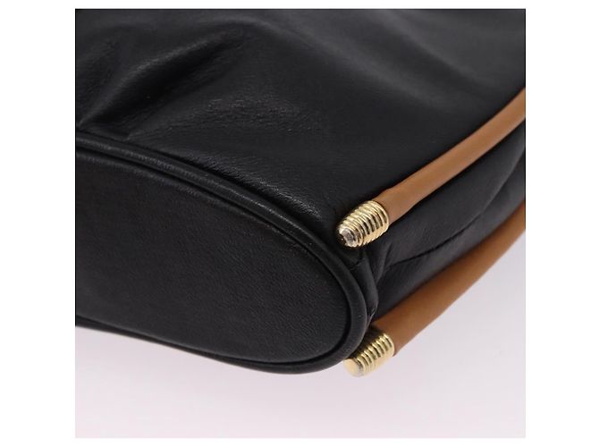 Borsa a tracolla SAINT LAURENT in pelle nera e oro Auth 199576A Nero D'oro - vista 15