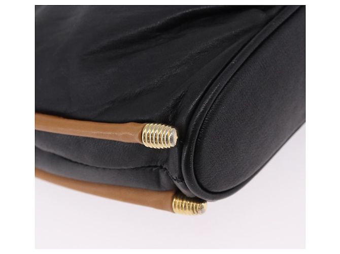 Borsa a tracolla SAINT LAURENT in pelle nera e oro Auth 199576A Nero D'oro - vista 16