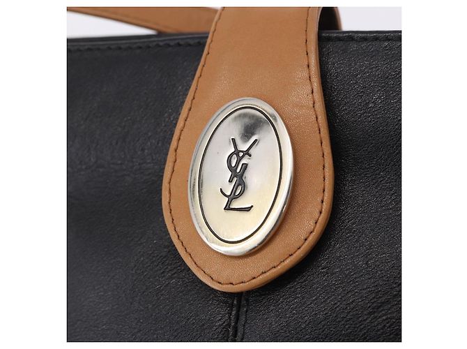 Borsa a tracolla SAINT LAURENT in pelle nera e oro Auth 199576A Nero D'oro - vista 17