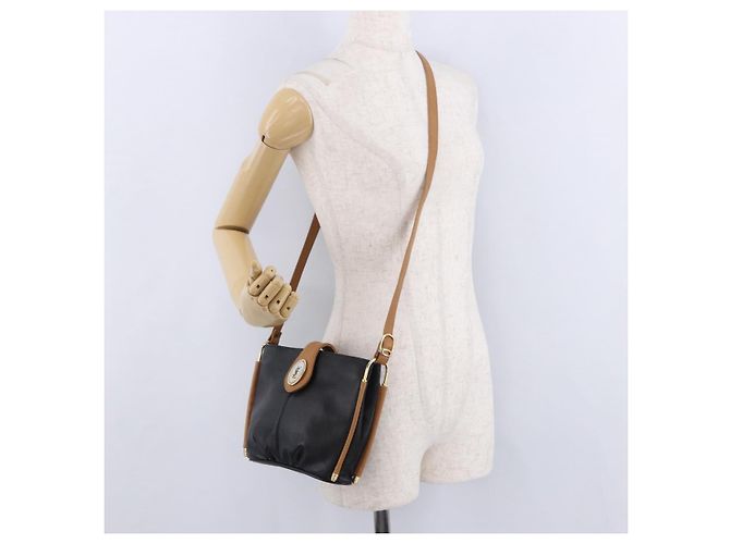 Borsa a tracolla SAINT LAURENT in pelle nera e oro Auth 199576A Nero D'oro - vista 24