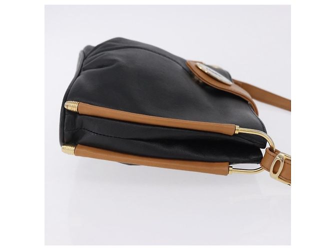 Borsa a tracolla SAINT LAURENT in pelle nera e oro Auth 199576A Nero D'oro - vista 3