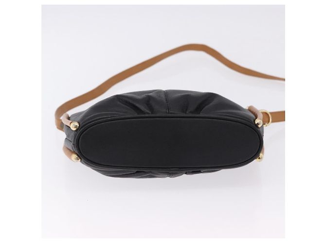 Borsa a tracolla SAINT LAURENT in pelle nera e oro Auth 199576A Nero D'oro - vista 5