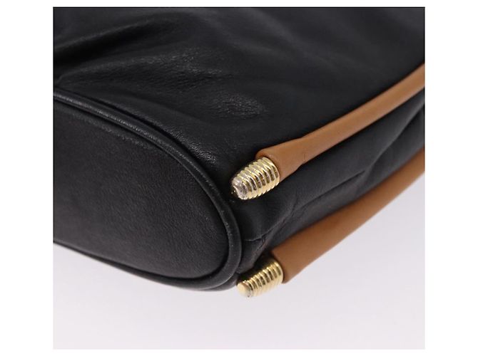 Borsa a tracolla SAINT LAURENT in pelle nera e oro Auth 199576A Nero D'oro - vista 9