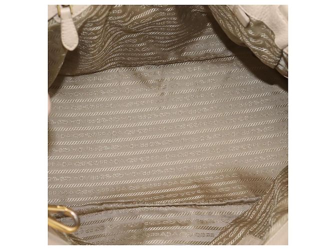Borsa PRADA Vittero Dino Leather 2way Beige Gold Auth 199142V D'oro - vista 11