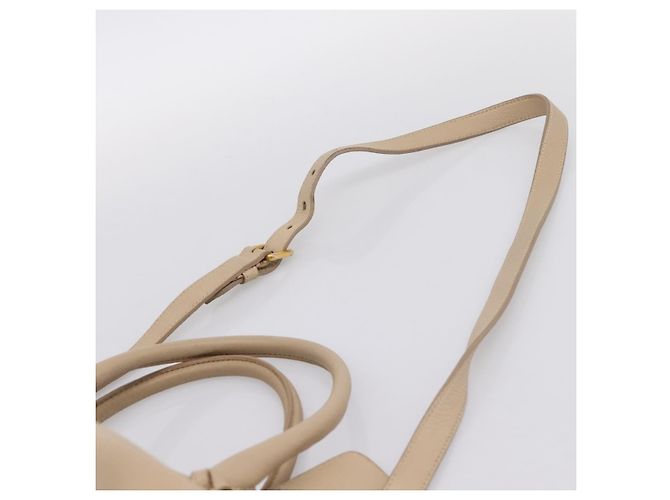 Borsa PRADA Vittero Dino Leather 2way Beige Gold Auth 199142V D'oro - vista 15