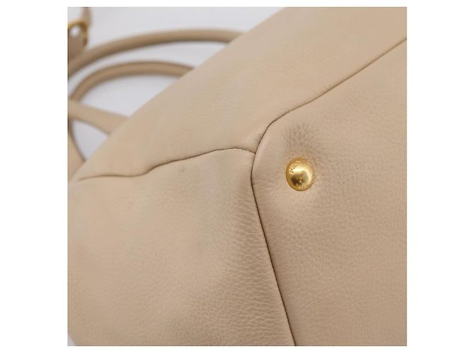 Borsa PRADA Vittero Dino Leather 2way Beige Gold Auth 199142V D'oro - vista 16