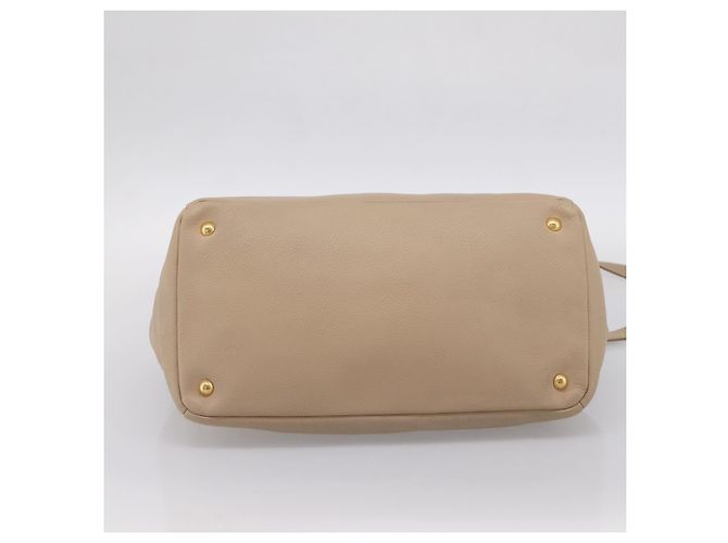 Borsa PRADA Vittero Dino Leather 2way Beige Gold Auth 199142V D'oro - vista 5