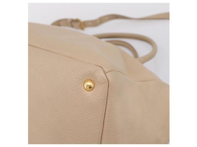 Borsa PRADA Vittero Dino Leather 2way Beige Gold Auth 199142V D'oro - vista 9