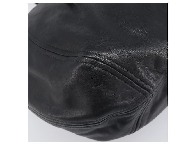 Borsa a tracolla PRADA in pelle nera argento Auth yk20841SAV Nero - vista 15