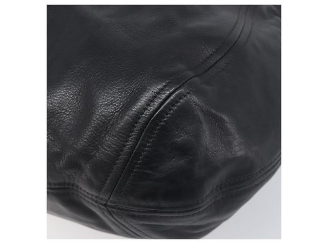 Borsa a tracolla PRADA in pelle nera argento Auth yk20841SAV Nero - vista 8